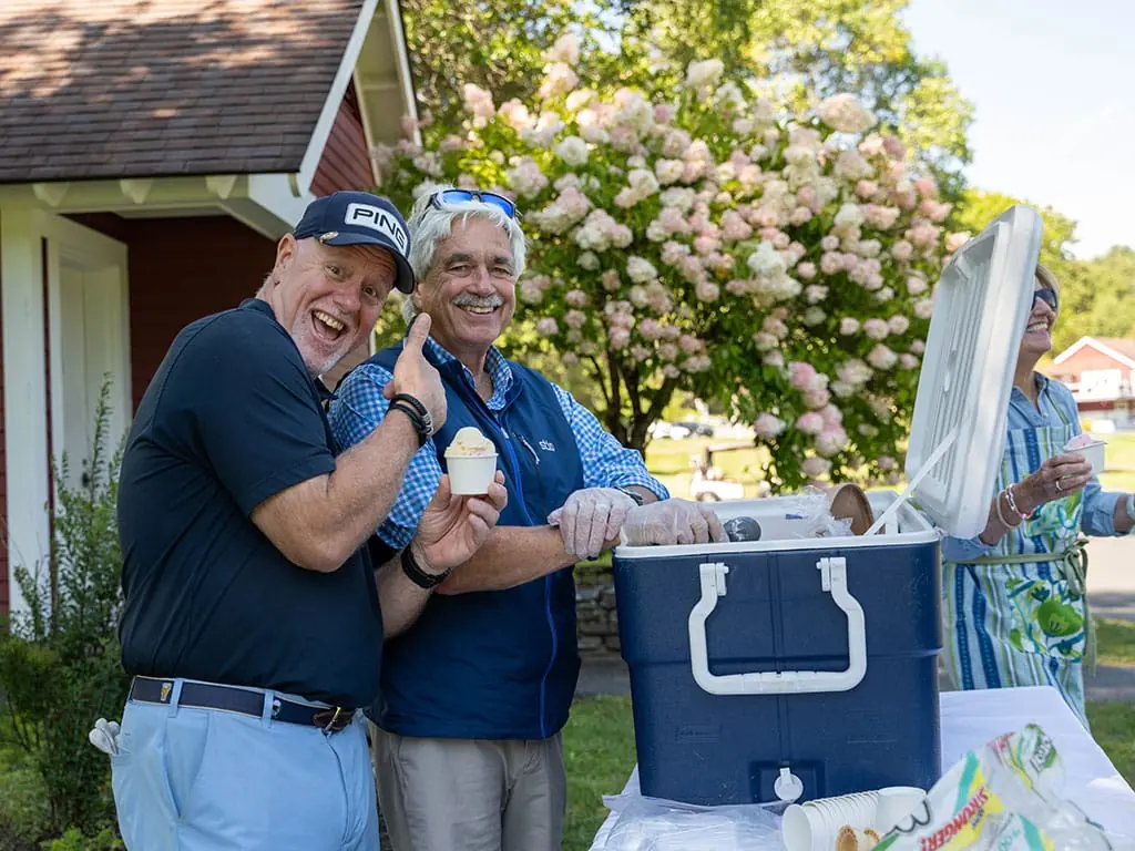 Golfers enjoying ice cream at the Tournament of Champions