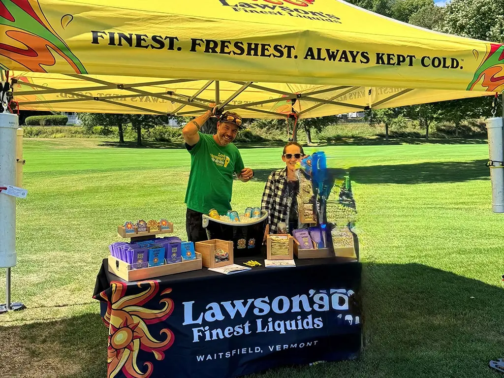 The Lawson's Finest Liquids tent set up on the golf course